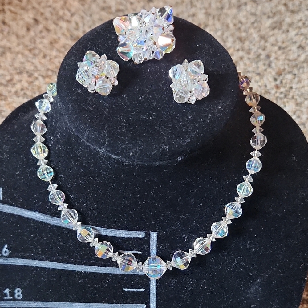 Laguna AB Crystal Necklace,‎ Earring Set